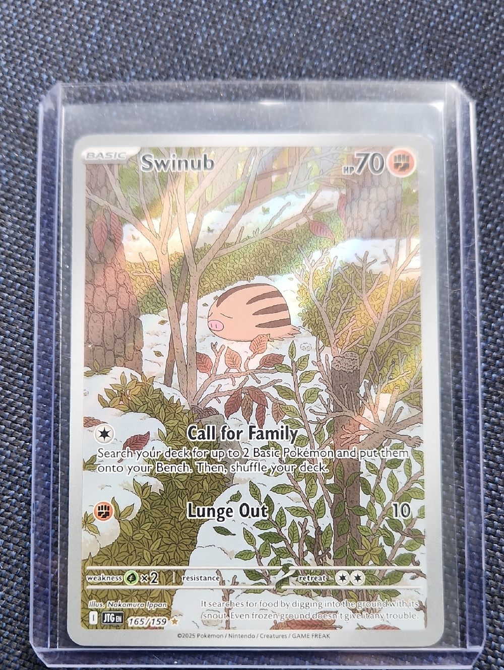 Pokemon TCG Swinub 165/159 2025 Journey Together Illustration Rare Card MINT